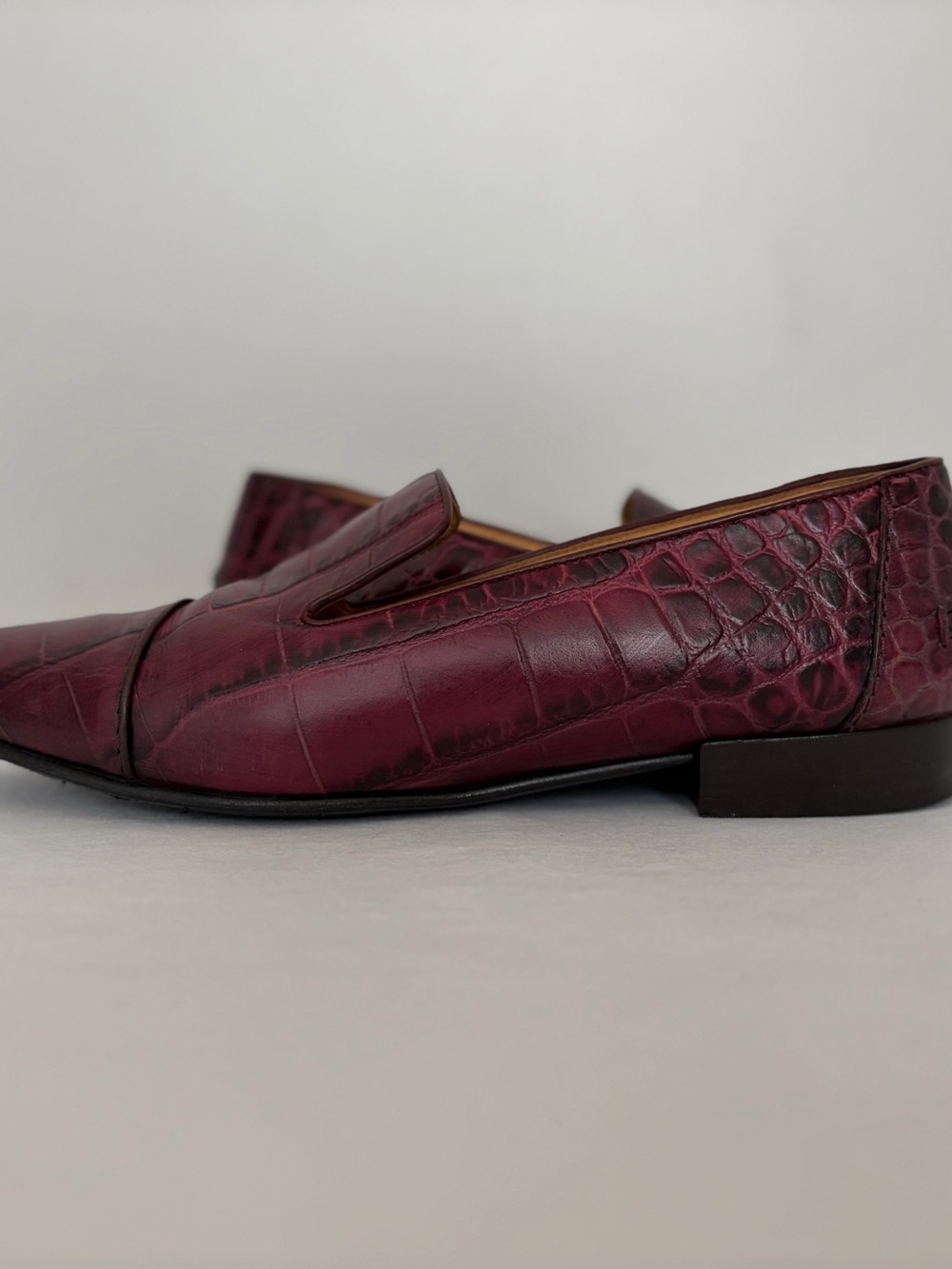 Lanvin Crocodile Leather Loafers – Burgundy/Oxblood - Picture 3 of 7